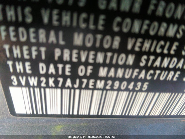 3VW2K7AJ7EM290435 Volkswagen Jetta Sedan S