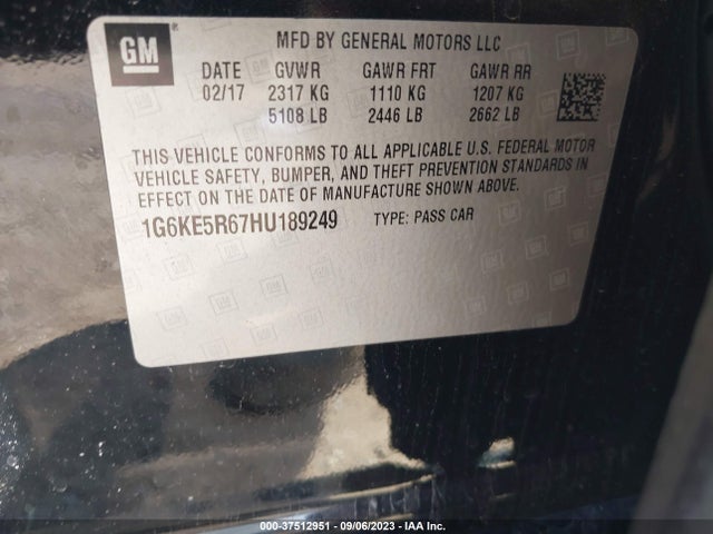 1G6KE5R67HU189249 Cadillac Ct6 Sedan Luxury Awd