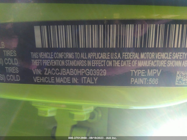 ZACCJBAB0HPG03929 Jeep Renegade Sport