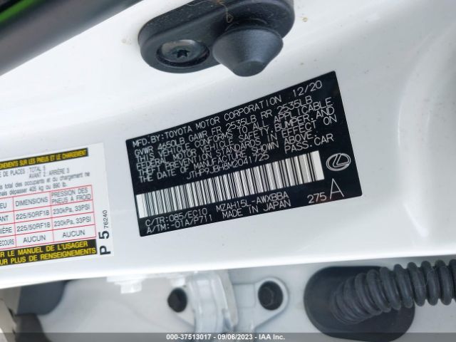 2021 LEXUS UX JTHP9JBH8M2041725 Photo 8