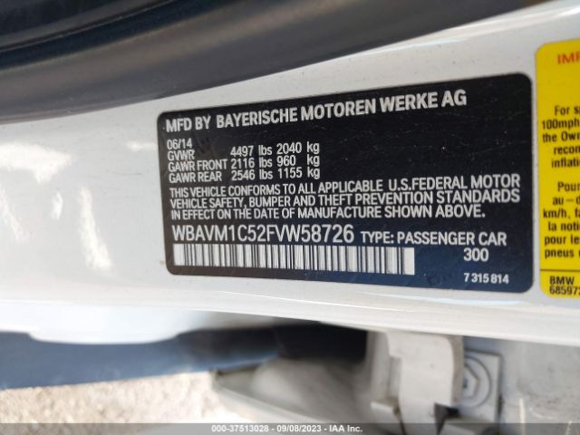 WBAVM1C52FVW58726 BMW X1 Sdrive28i