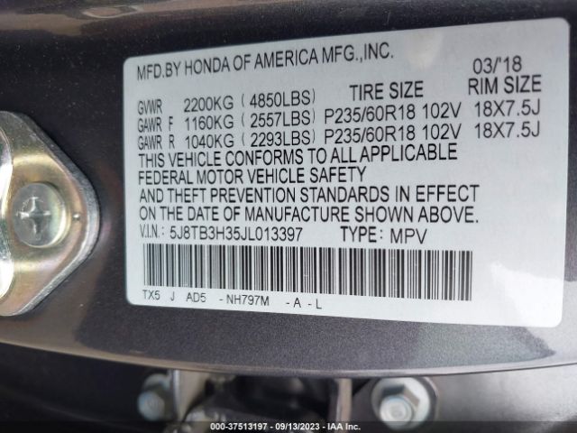 5J8TB3H35JL013397 Acura Rdx Acurawatch Plus Package