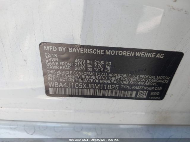 WBA4J1C5XJBM11825 BMW 4 Series 430i