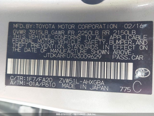 Toyota Prius Four 2016 JTDKARFU7G3009629 Image 16