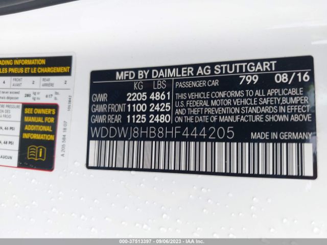 WDDWJ8HB8HF444205 Mercedes-Benz C-class Amg C 63 S