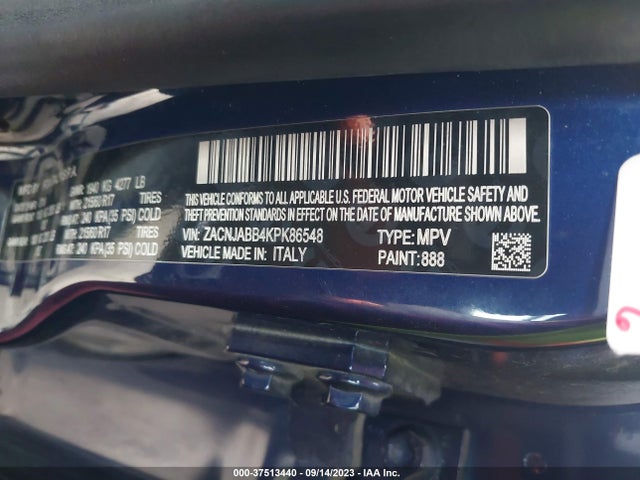 2019 JEEP RENEGADE LATITUDE VIN: ZACNJABB4KPK86548