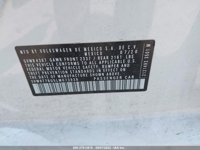 3VW6T7BU5LM073938 Volkswagen Jetta Gli S/autobahn