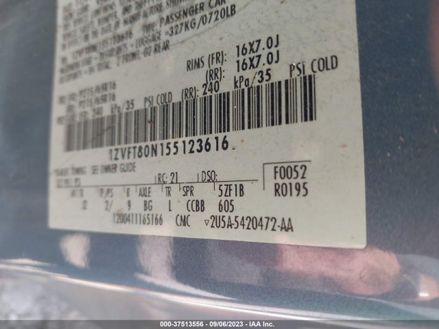 2005 FORD MUSTANG 1ZVFT80N155123616 Photo 8