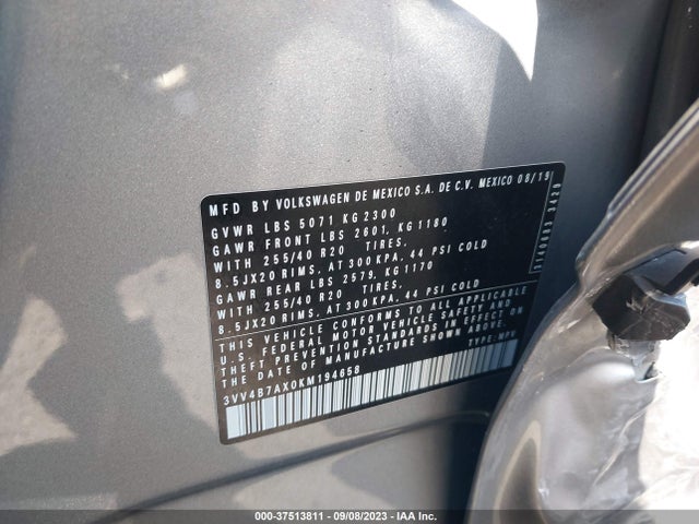 3VV4B7AX0KM194658 Volkswagen Tiguan Sel Premium