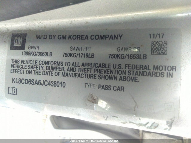 Chevrolet Spark 1lt Cvt 2018 KL8CD6SA6JC438010 Image 9