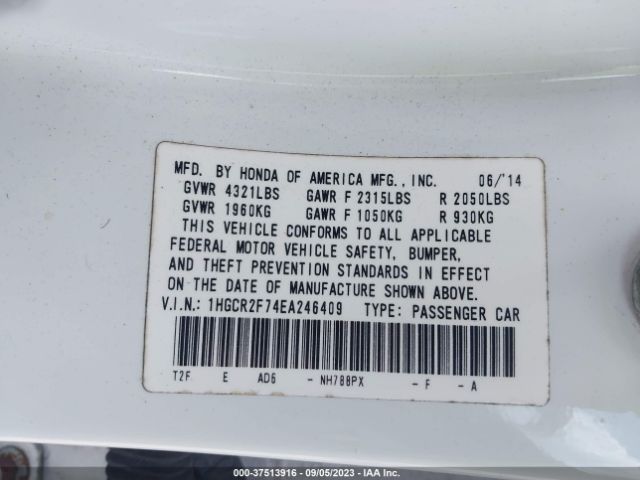 1HGCR2F74EA246409 Honda Accord Sedan Ex