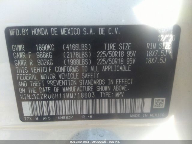 3CZRU6H11MM718603 Honda HR-V SPORT