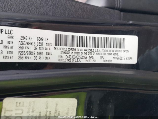 1C4RDJDG0EC551950 Dodge DURANGO LIMITED