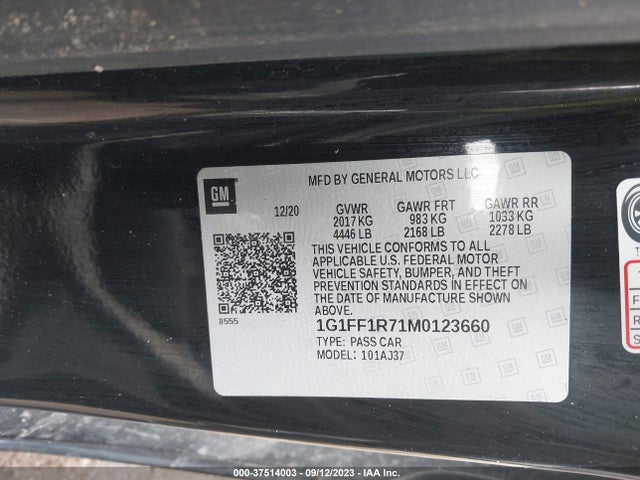 Chevrolet CAMARO LT1 2021 1G1FF1R71M0123660 Image 9