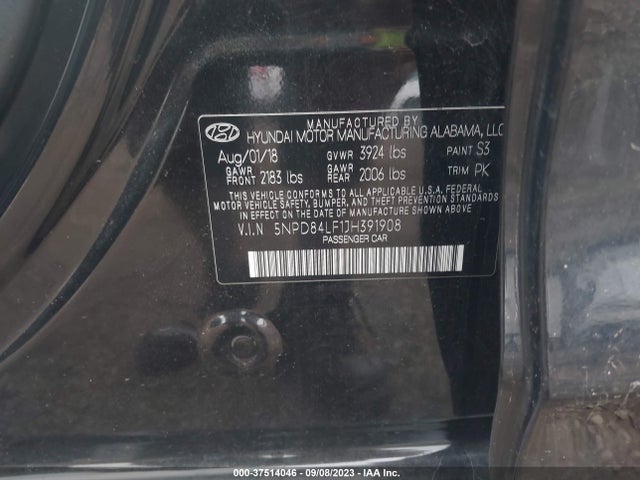 Hyundai ELANTRA SEL 2018 5NPD84LF1JH391908 Image 9