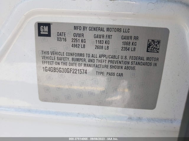1G4GB5G30GF221574 Buick Lacrosse Leather
