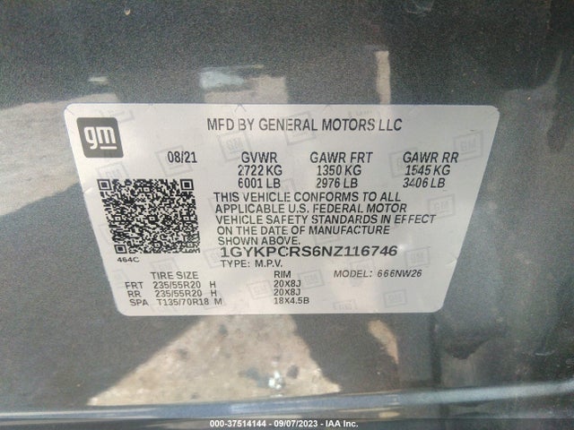 2022 Cadillac XT6, VIN: 1GYKPCRS6NZ116746