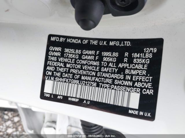 SHHFK7G99LU212756 Honda Civic Hatchback Sport Touring