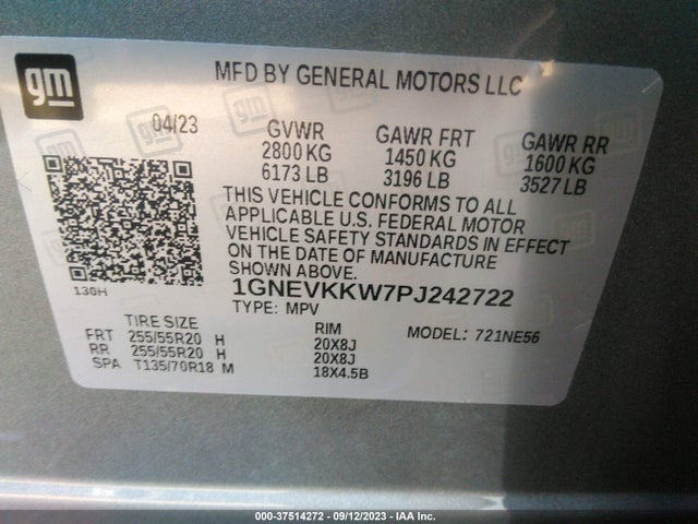 Chevrolet Traverse Premier 2023 1GNEVKKW7PJ242722 Image 9