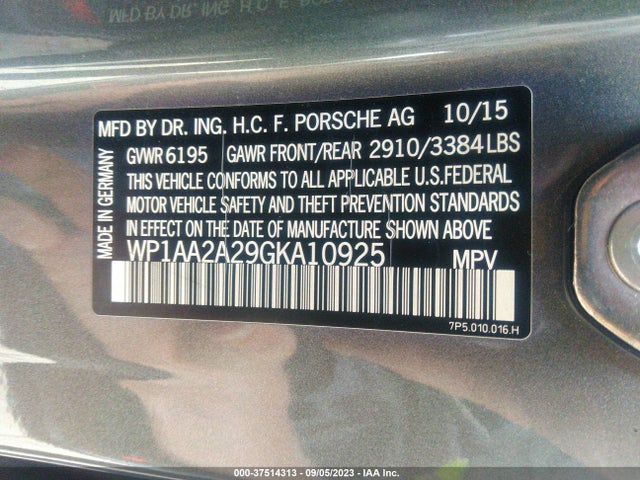 2016 PORSCHE CAYENNE WP1AA2A29GKA10925 Photo 8