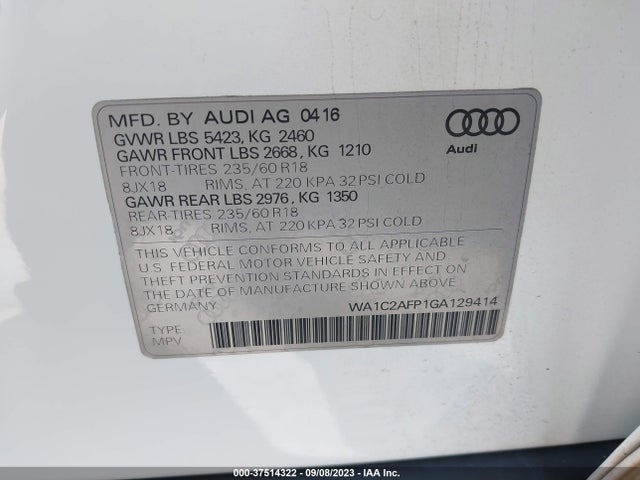 WA1C2AFP1GA129414 Audi Q5 PREMIUM