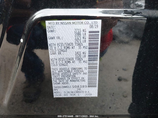 5N1DL0MM0LC508389 Infiniti QX60 LUXE