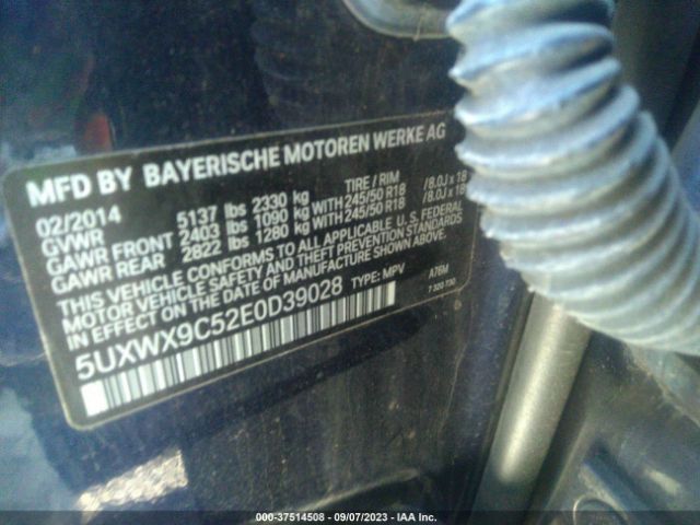 5UXWX9C52E0D39028 BMW X3 Xdrive28i