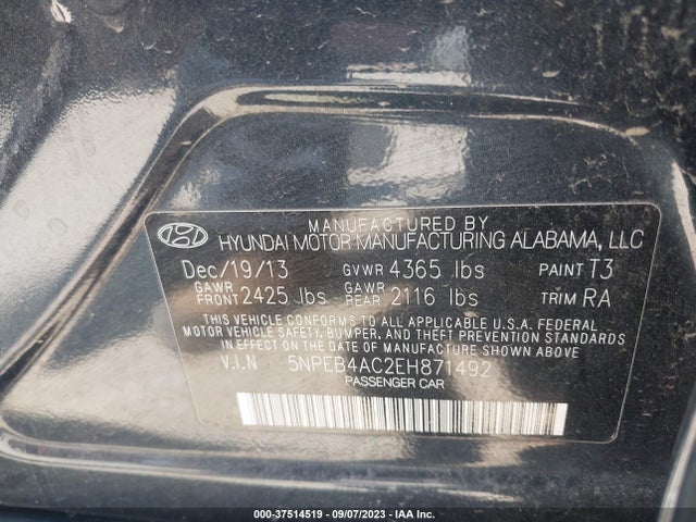 Hyundai SONATA GLS 2014 5NPEB4AC2EH871492 Image 15