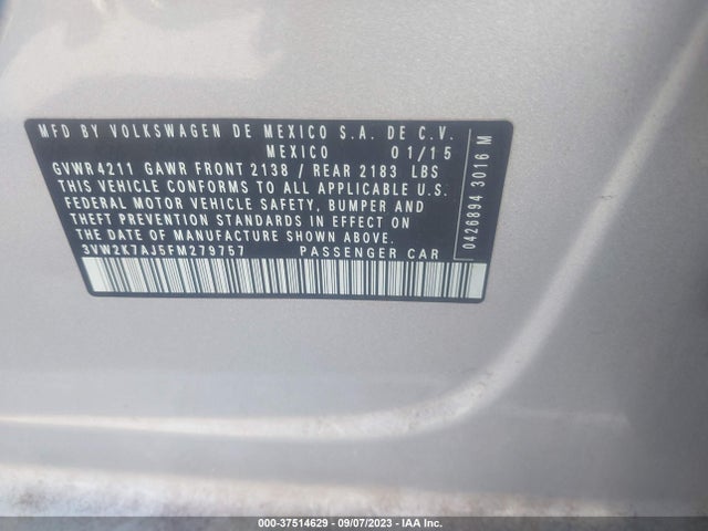 3VW2K7AJ5FM279757 Volkswagen Jetta Sedan 2.0l S