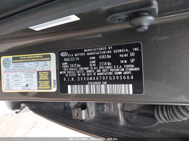 KIA Optima Lx 2015 5XXGM4A79FG395664 Image 9