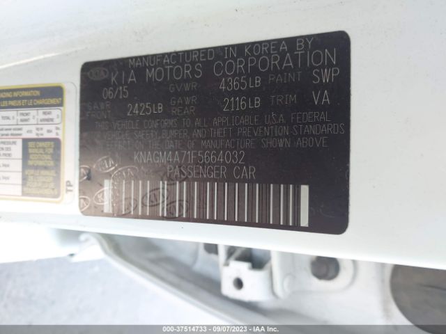 KNAGM4A71F5664032 KIA Optima Lx