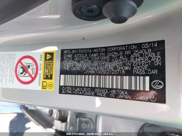 JTHBK1GG5E2123718 Lexus ES 350
