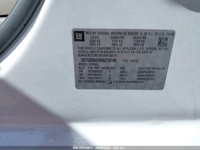 GMC Sierra 1500 Slt 2017 3GTU2NEC4HG216145 Image 9