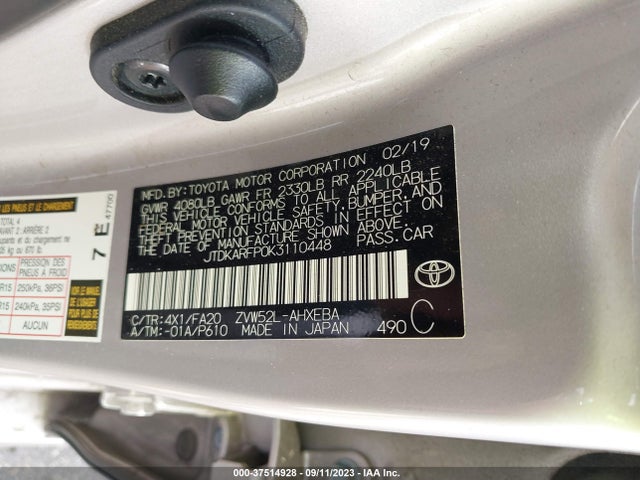 Toyota Prius Prime Plus/premium/advanced 2019 JTDKARFP0K3110448 Image 15