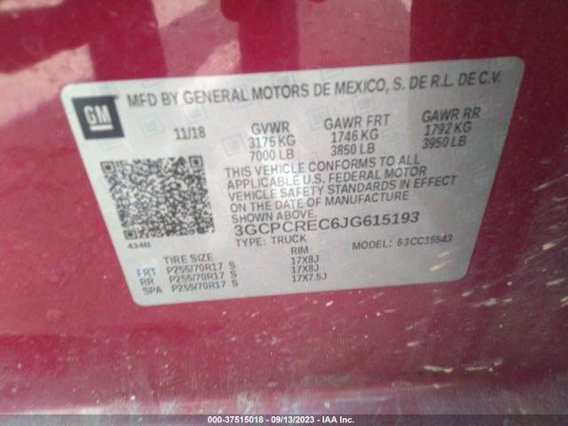 Chevrolet Silverado 1500 Lt 2018 3GCPCREC6JG615193 Image 9