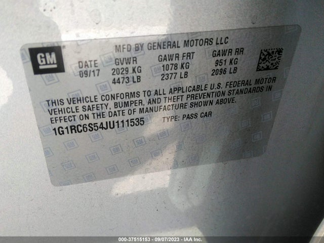 Chevrolet VOLT LT 2018 1G1RC6S54JU111535 Image 9