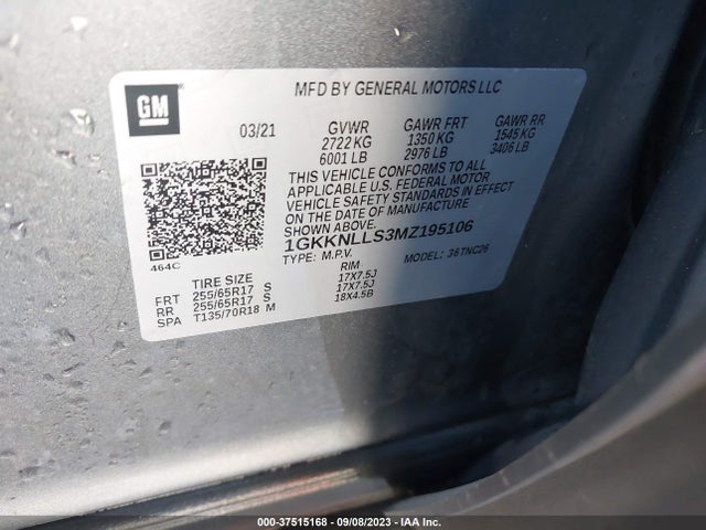 GMC Acadia Awd At4 2021 1GKKNLLS3MZ195106 Image 9