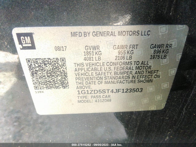 Chevrolet MALIBU LT 2018 1G1ZD5ST4JF123503 Image 9