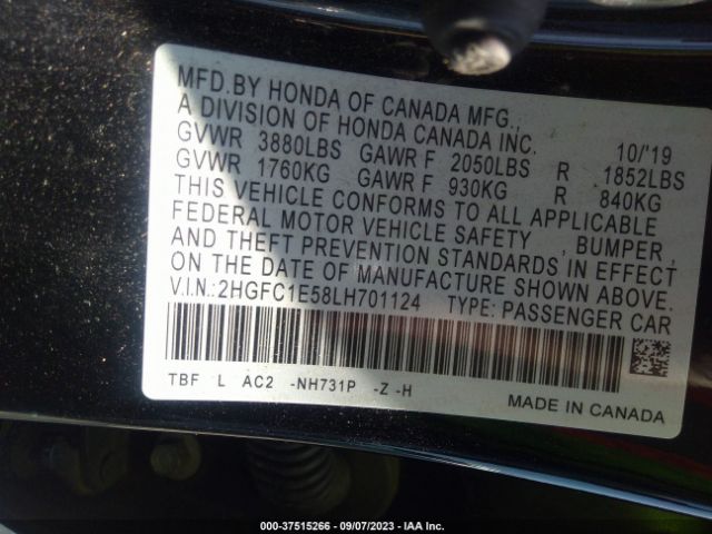 2HGFC1E58LH701124 Honda CIVIC SI SEDAN