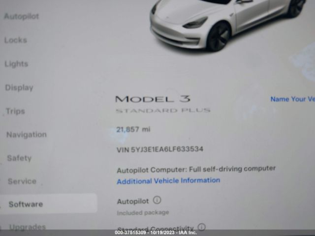 5YJ3E1EA6LF633534 Tesla Model 3 Standard Range