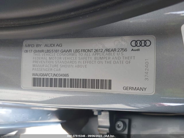 WAUG8AFC7JN034985 Audi A6 2.0t Premium
