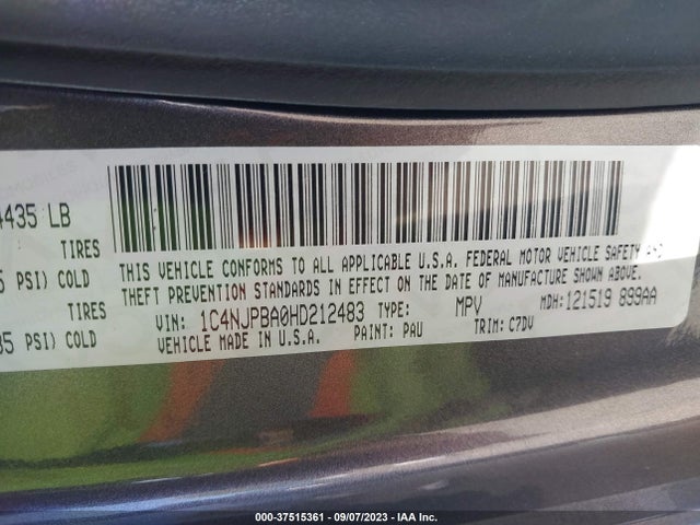 1C4NJPBA0HD212483 Jeep Patriot Sport Fwd