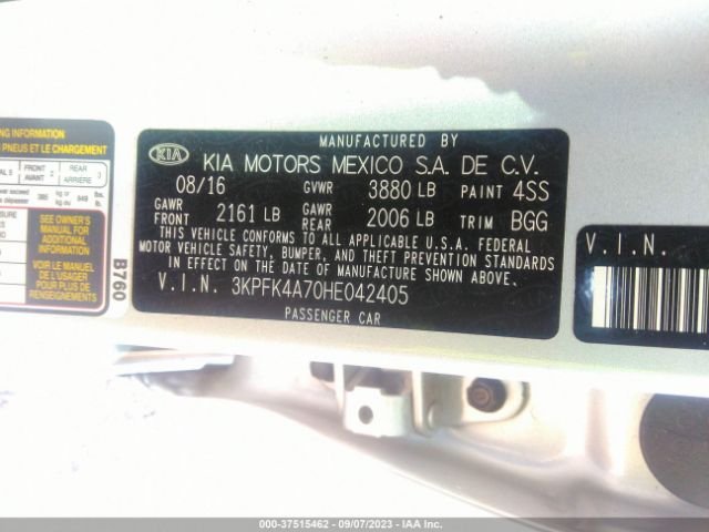 3KPFK4A70HE042405 KIA FORTE LX