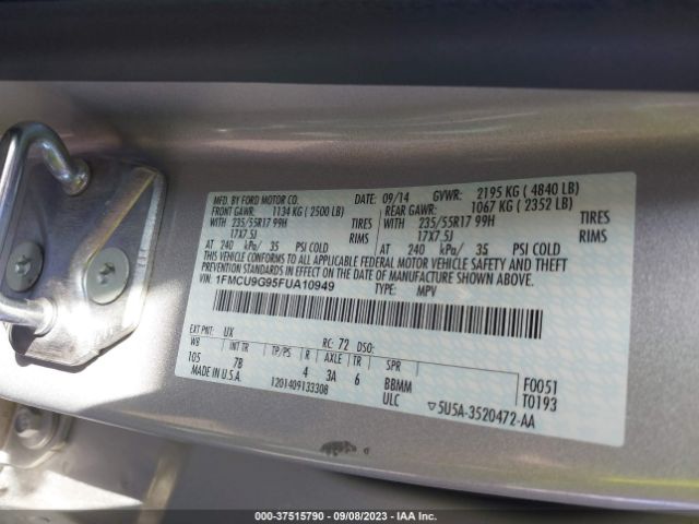 1FMCU9G95FUA10949 Ford ESCAPE SE