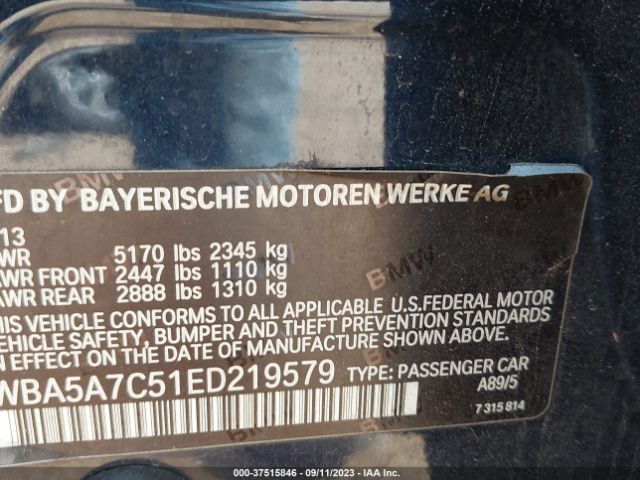 WBA5A7C51ED219579 BMW 5 Series 528i Xdrive