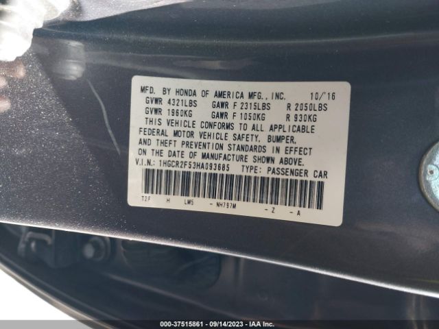 1HGCR2F53HA093685 Honda Accord Sedan Sport