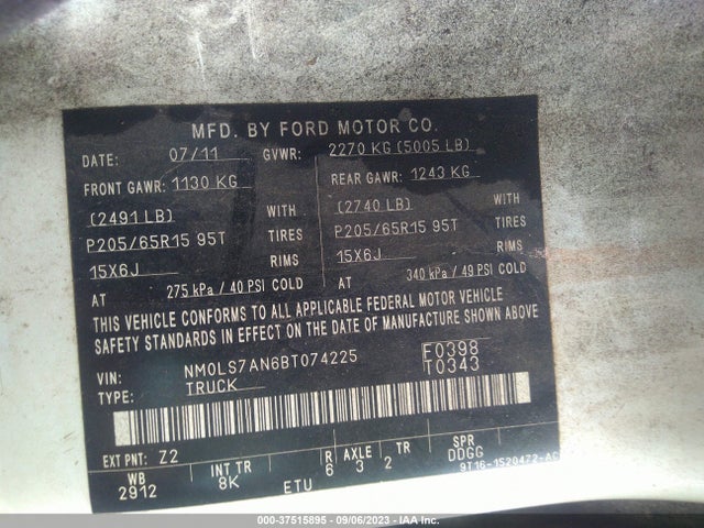 2011 FORD TRANSIT CONNECT NM0LS7AN6BT074225 Photo 8