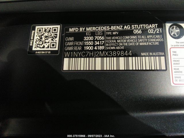 W1NYC7HJ2MX389844 Mercedes-Benz G-class Amg G 63