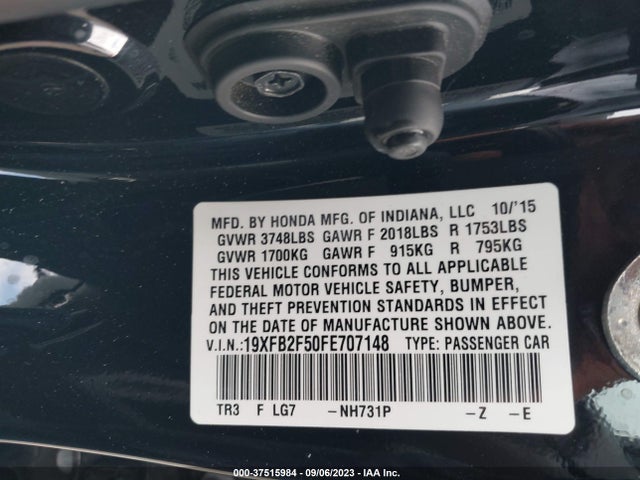 Honda Civic Lx 2015 19XFB2F50FE707148 Image 9