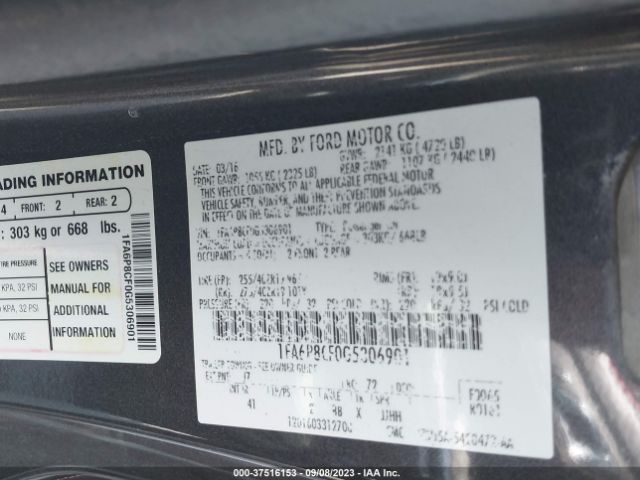 1FA6P8CF0G5306901 Ford MUSTANG GT